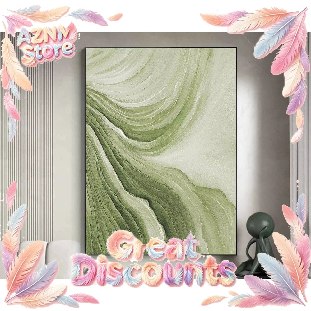 3D Printing Wall - 골드 그린 미니멀리스트 추상 미술 캔버스