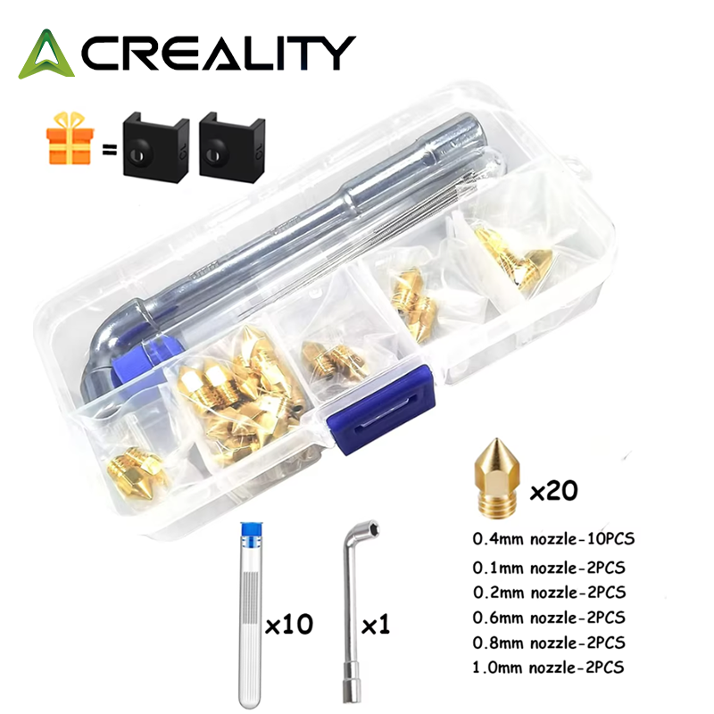 3D Printing Nozzle - CREALITY 20개 MK8 황동 노즐 0.2/0.4/0.6/0.8/1.0MM