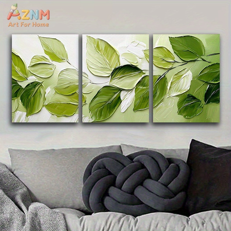 3D Printing Wall - AZNM 3D 질감 있는 녹색 잎