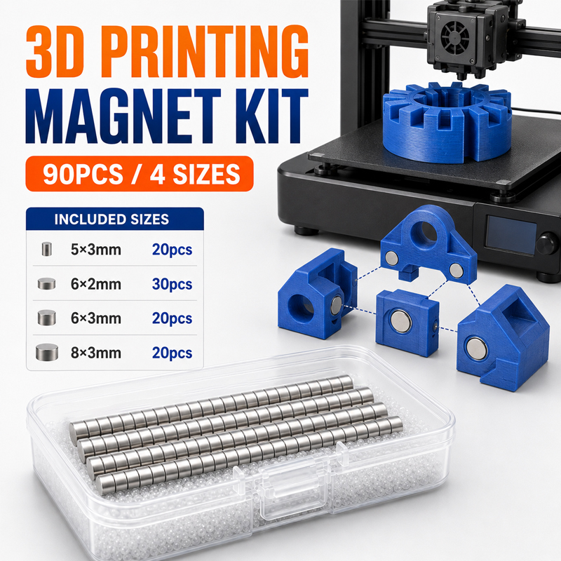 90개 3D 프린팅 자석 키트 4가지 크기(5x3, 6 - 3D Printing Process 리뷰 및 가격