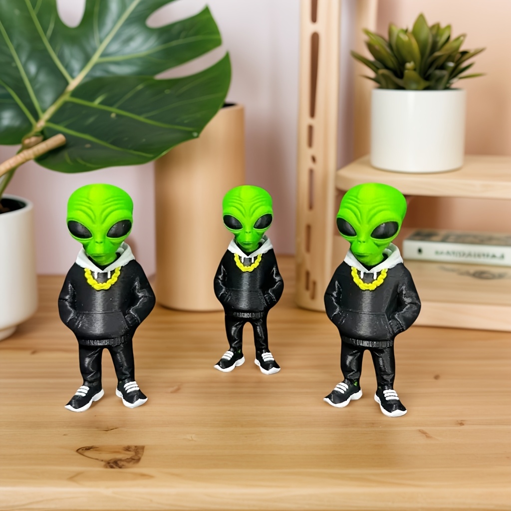 1개의 포켓 디자인의 녹색 외계인 피규어, 3D 프린팅 - 3D Printing Drawing 리뷰 및 가격
